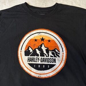 Harley Davidson Mens 2XL Black Mountains Graphic T Shirt Cox's Asheboro NC
